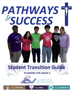 Screenshot of title page of Pathways to Success Document for Grade 8 to Grade 9 Transition